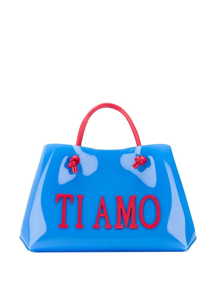 Alberta Ferretti Ti Amo Shopping Tote Bag - Blue