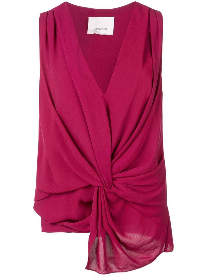 Cinq A Sept Abby Knot Top - Red