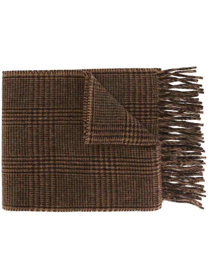Polo Ralph Lauren Checked Knit Scarf, Men's, Brown, Nylon/wool