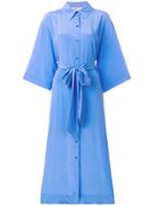 Dvf Diane Von Furstenberg Tie Waist Shirt Dress - Blue