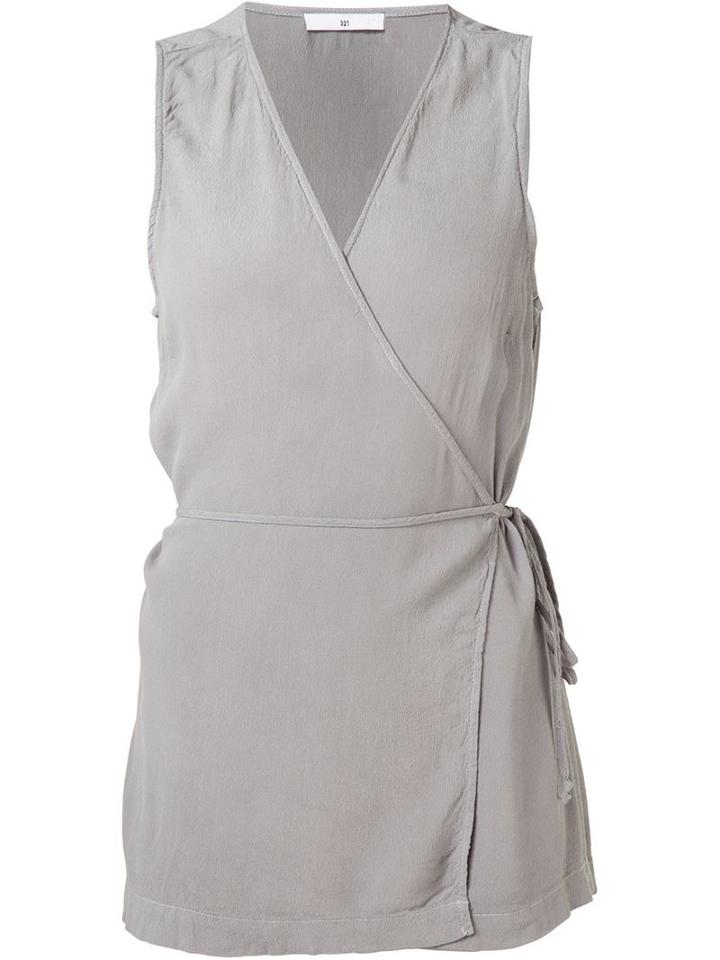 321 Wrap Top, Women's, Size: Large, Grey, Rayon