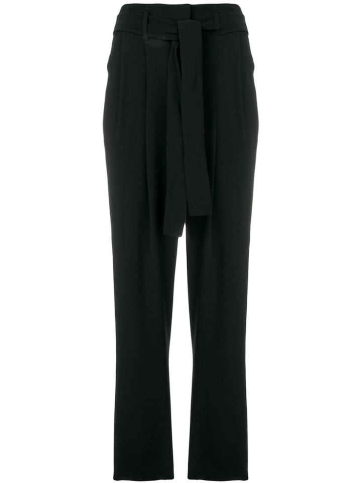 Michael Michael Kors Cropped Belted Trousers - Black