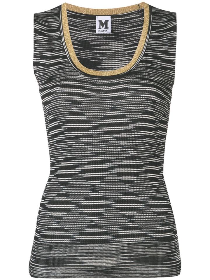 M Missoni Geometric Pattern Top - Black