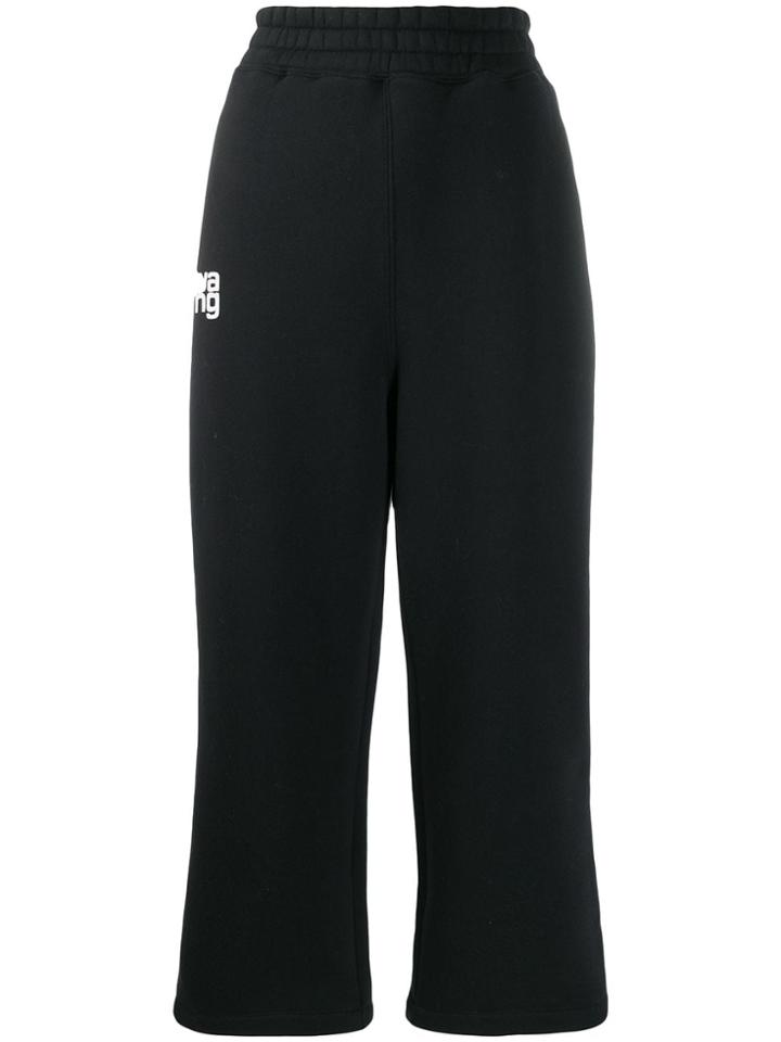T By Alexander Wang Wide-leg Cropped Trousers - Black