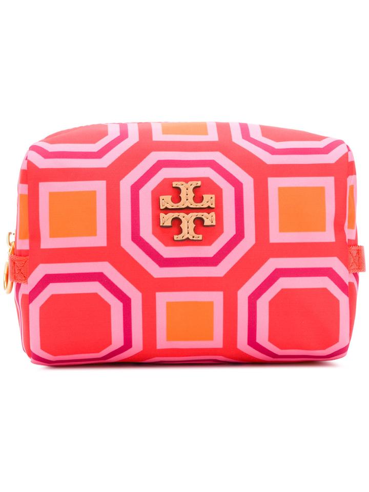 Tory Burch Printed Medium Cosmetic Case - Pink & Purple