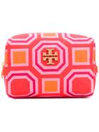 Tory Burch Printed Medium Cosmetic Case - Pink & Purple
