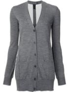 Vera Wang Tulle Insert Cardigan, Women's, Size: Xs, Grey, Elastodiene/polyamide/virgin Wool