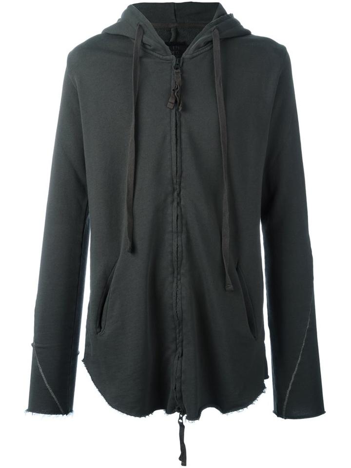 Thom Krom Zipped Hoodie, Men's, Size: Large, Green, Cotton