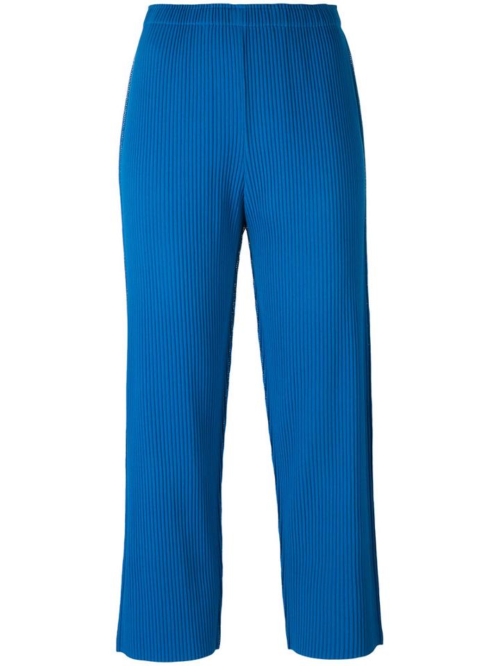 Issey Miyake Cauliflower Cropped Pants, Women's, Blue, Polyester