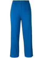 Issey Miyake Cauliflower Cropped Pants, Women's, Blue, Polyester