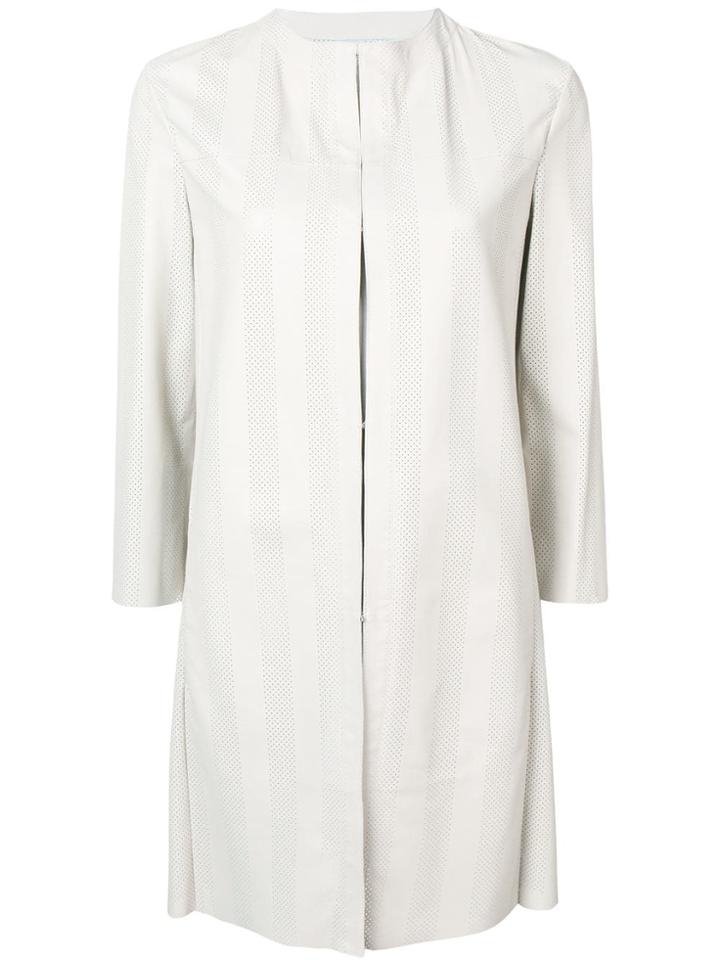 Drome Leather Coat - Neutrals