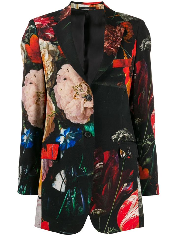Paul Smith Floral Single-breasted Blazer - Black
