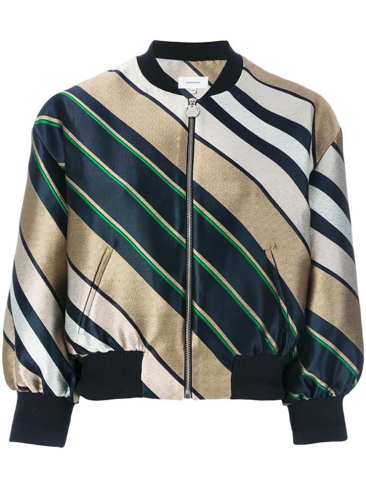 Carven Jacquard Stripe Bomber Jacket - Multicolour