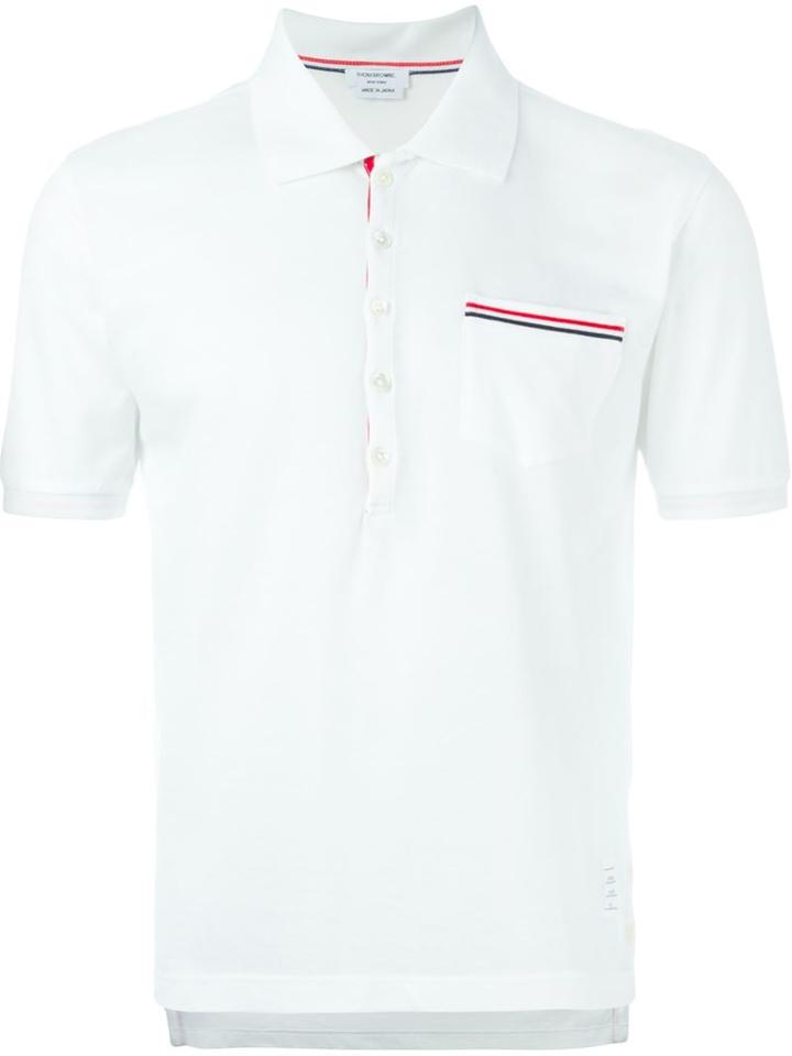 Thom Browne Pocket Polo Shirt, Men's, Size: 2, White, Cotton