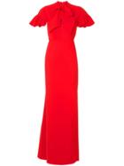 Greta Constantine Auckland Ruffle-sleeve Gown - Red