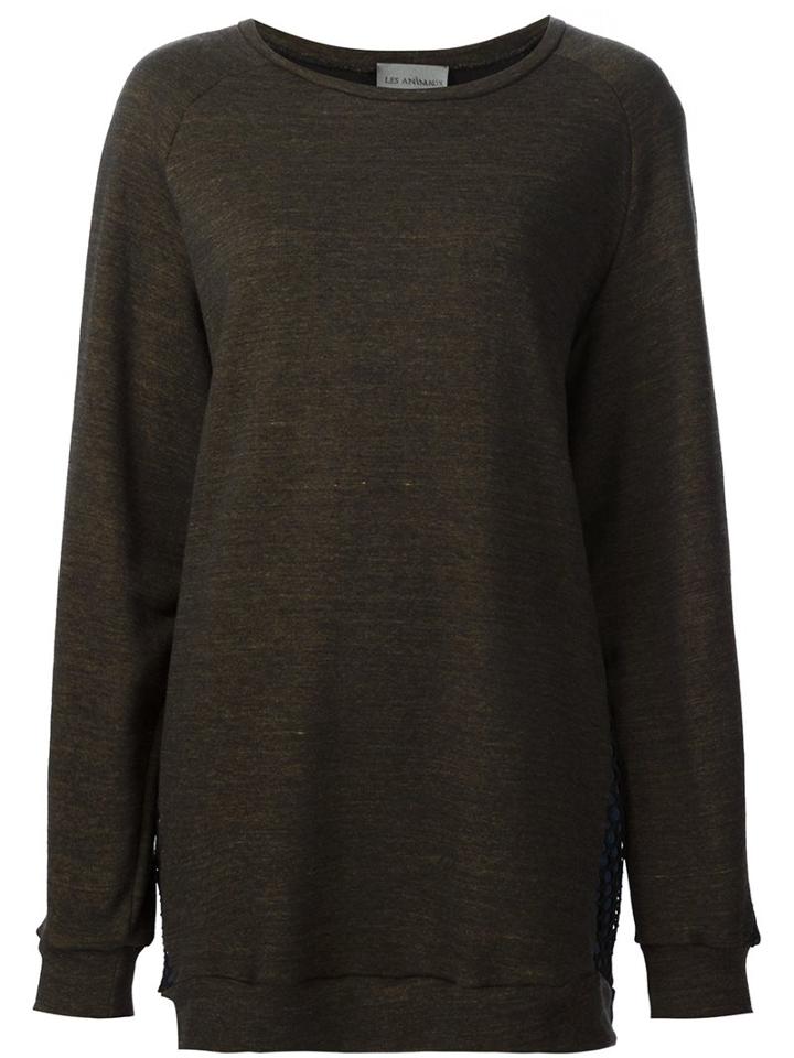 Les Animaux Raglan Sweatshirt, Women's, Size: 38, Grey, Cotton/ramie/nylon/polyester