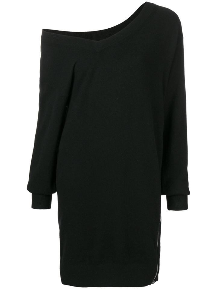 Alexander Wang One-shoulder Slit Dress - Black