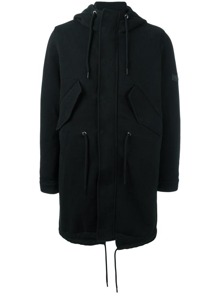 Diesel Double Drawstring Coat, Men's, Size: Medium, Black, Cotton/polyester