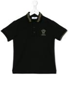 Young Versace Logo Detail Polo Shirt, Boy's, Size: 10 Yrs, Black