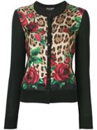 Dolce & Gabbana Rose Leopard Print Cardigan - Neutrals