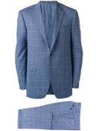 Canali Check Suit Jacket - Blue