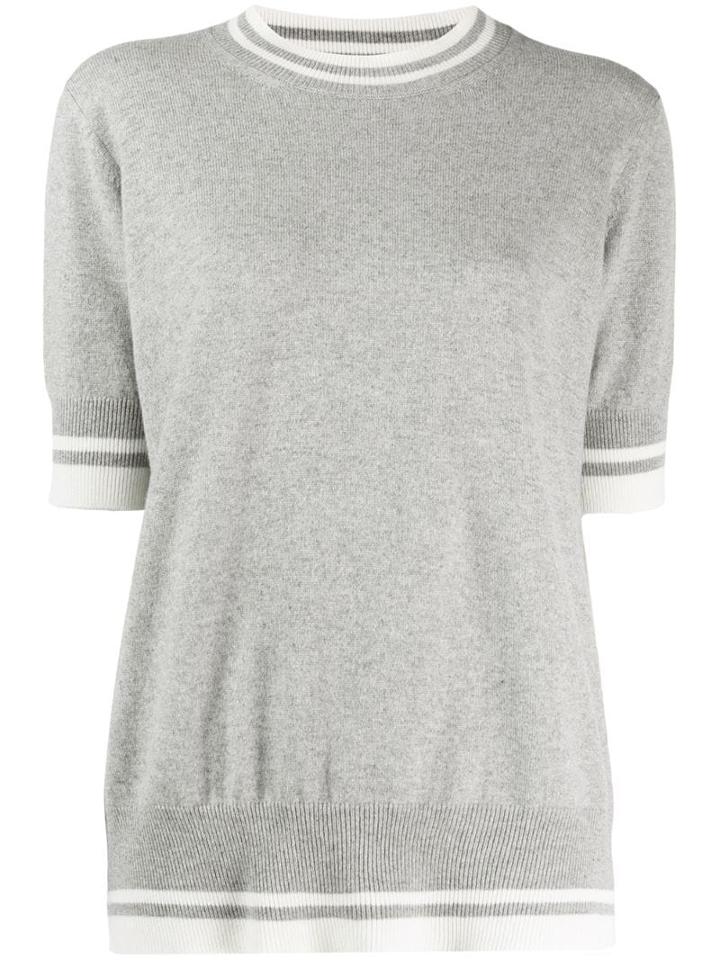 Fabiana Filippi Striped Ribbed Jumper - Grey