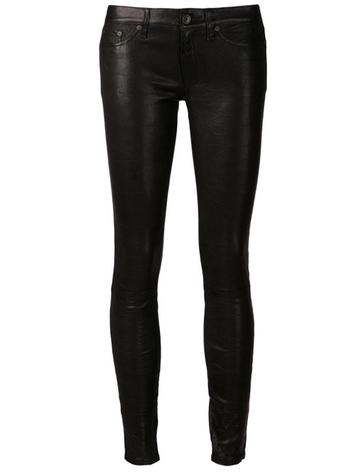 Rag & Bone Skinny Trousers, Women's, Size: 29, Black, Lamb Skin