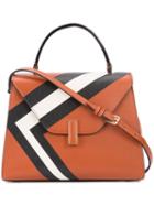 Valextra - Contrast-stripe Tote - Women - Leather - One Size, Women's, Brown, Leather