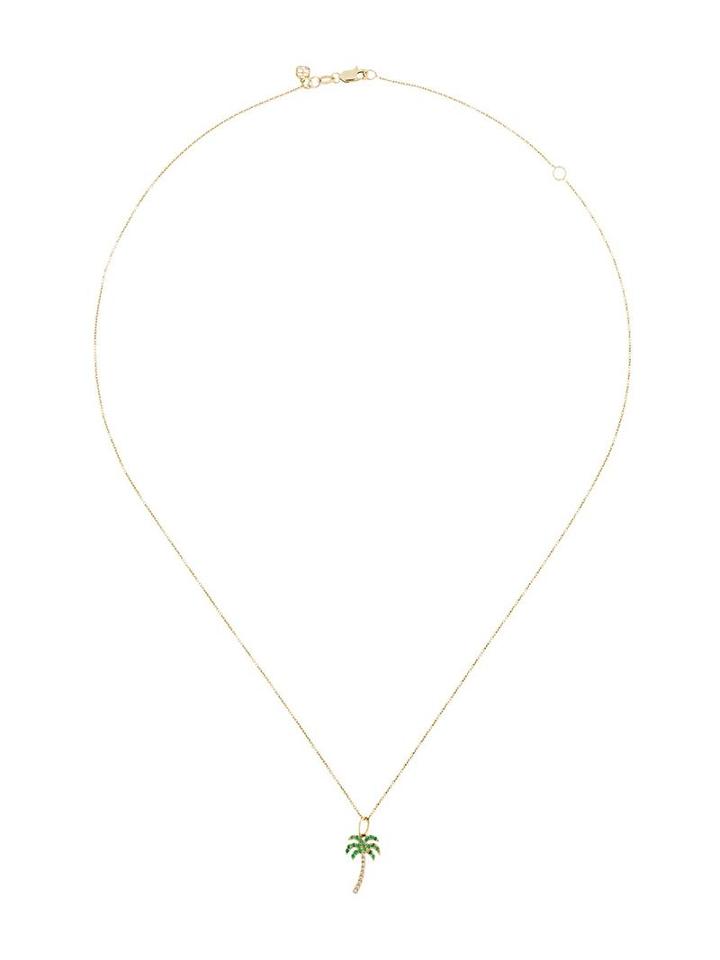 Sydney Evan 'palm Tree' Necklace, Women's, Metallic