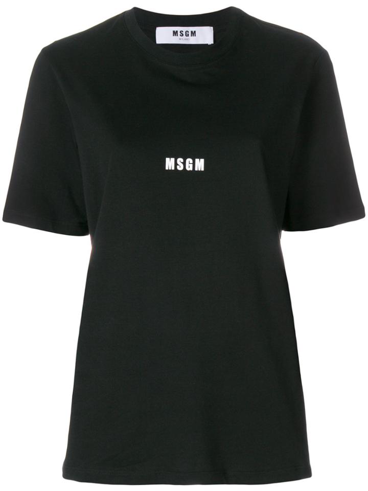 Msgm Logo Printed T-shirt - Black