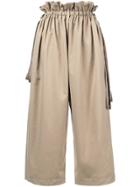 Astraet Loose Fit Cropped Trousers - Brown