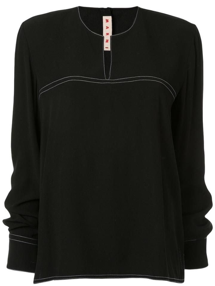 Marni Long-sleeve Flared Blouse - Black