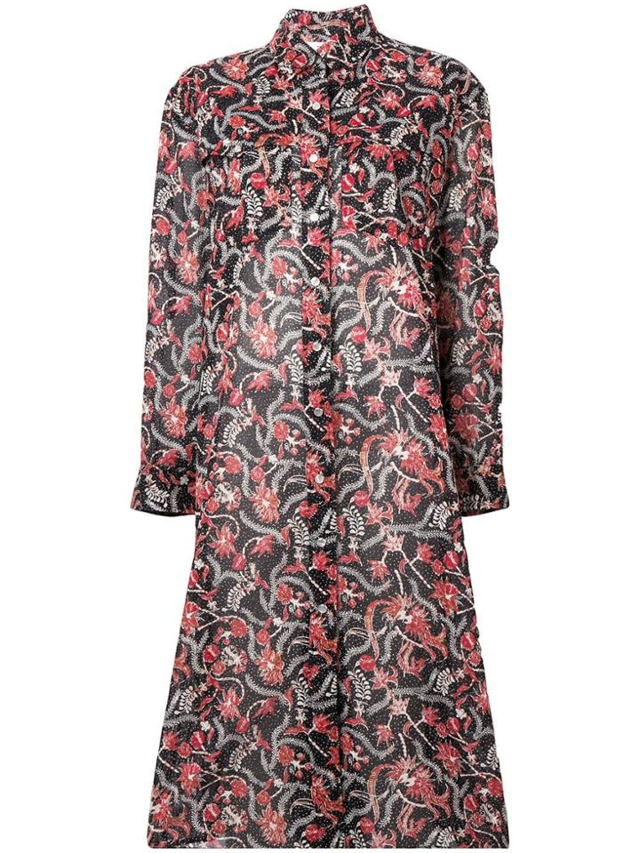 Isabel Marant Étoile Floral Print Shirt Dress - Black