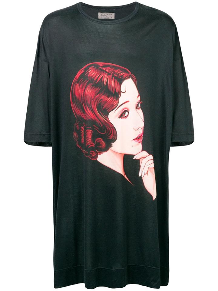Yohji Yamamoto Face Print T-shirt - Grey