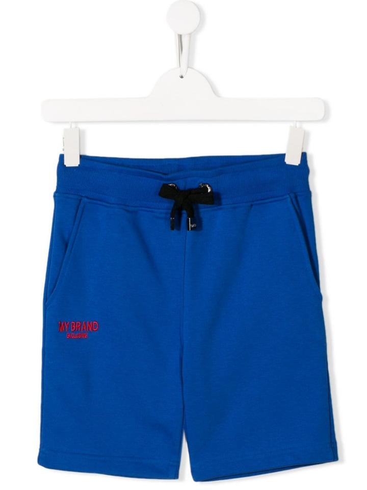 My Brand Kids Teen Embroidered Logo Shorts - Blue