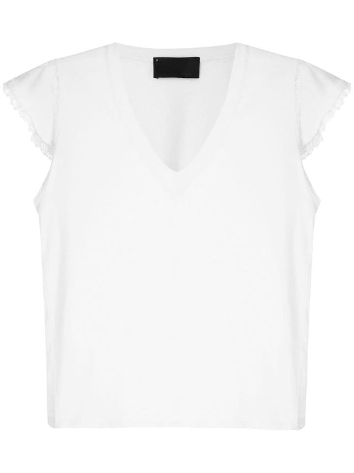 Andrea Bogosian Lace Trimming Pleasure T-shirt - White