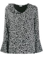Liu Jo Floral Flared Blouse - Black