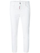 Dsquared2 'cool Girl' Cropped Jeans, Size: 40, White, Cotton/spandex/elastane