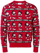 Gcds Mickey Mouse Logo Print Sweater - Red