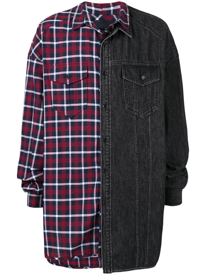 Juun.j Panelled Denim Jacket - Black