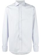 Canali Striped Shirt, Men's, Size: 41, Grey, Cotton