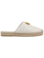Gucci White Double G Leather Espadrille