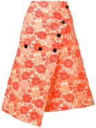 Jil Sander Asymmetric Floral Skirt - Yellow & Orange