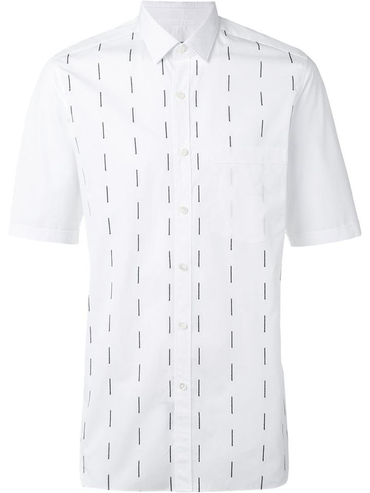 Lanvin Line Print Slim Shirt, Men's, Size: 41, White, Cotton