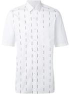 Lanvin Line Print Slim Shirt, Men's, Size: 41, White, Cotton
