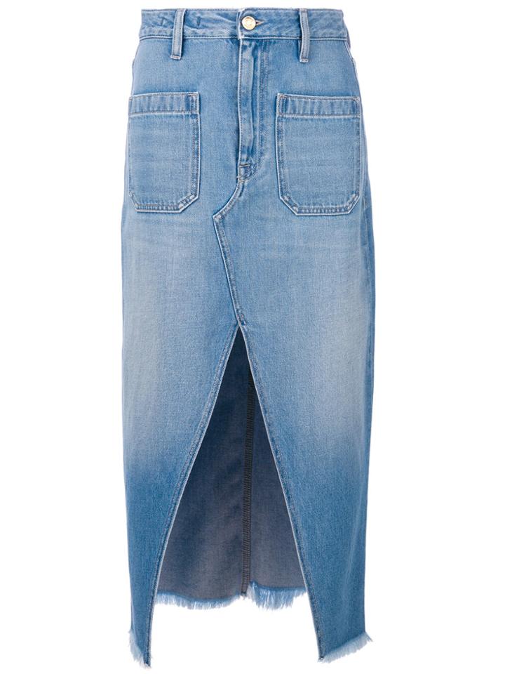 The Seafarer Denim Midi Skirt - Blue