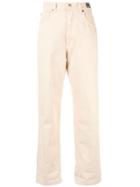 Versace Pre-owned High Rise Straight-fit Jeans - Neutrals