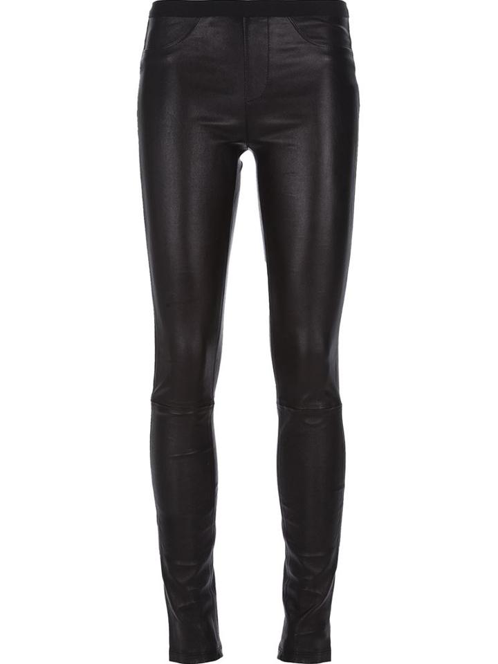 Helmut Lang Lambskin Skinny Trouser, Women's, Size: 6, Black, Cotton/lamb Skin