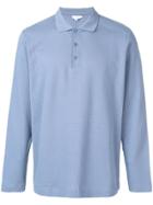 Sunspel Textured Polo Shirt - Blue