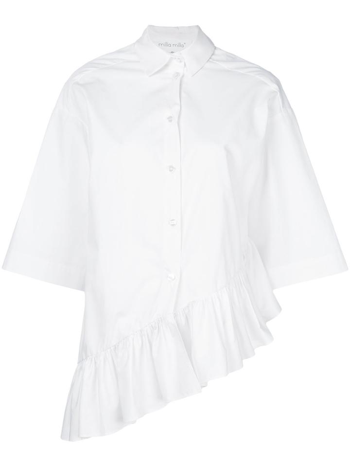 Milla Milla Asymmetric Frill Shirt - White